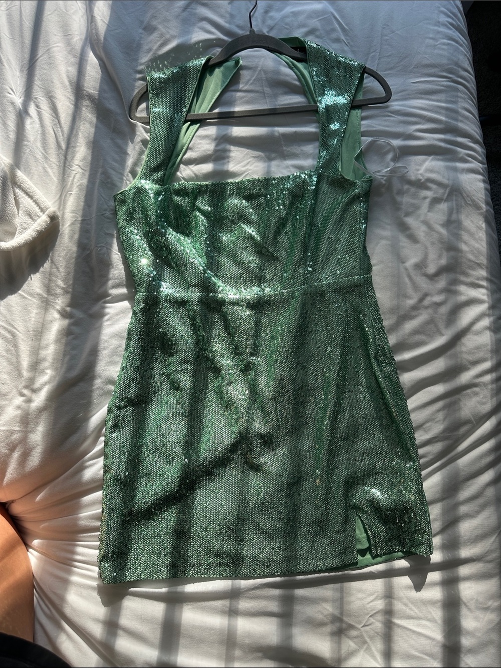 Lulu's Green Sequin Mini Dress